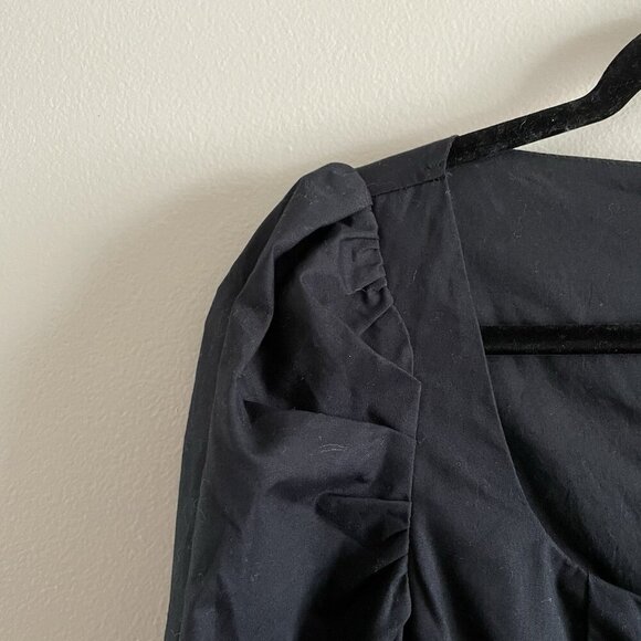 Abercrombie & Fitch Women S Black Long Sleeve Poplin Babydoll Mini Dress NWT - Picture 9 of 15